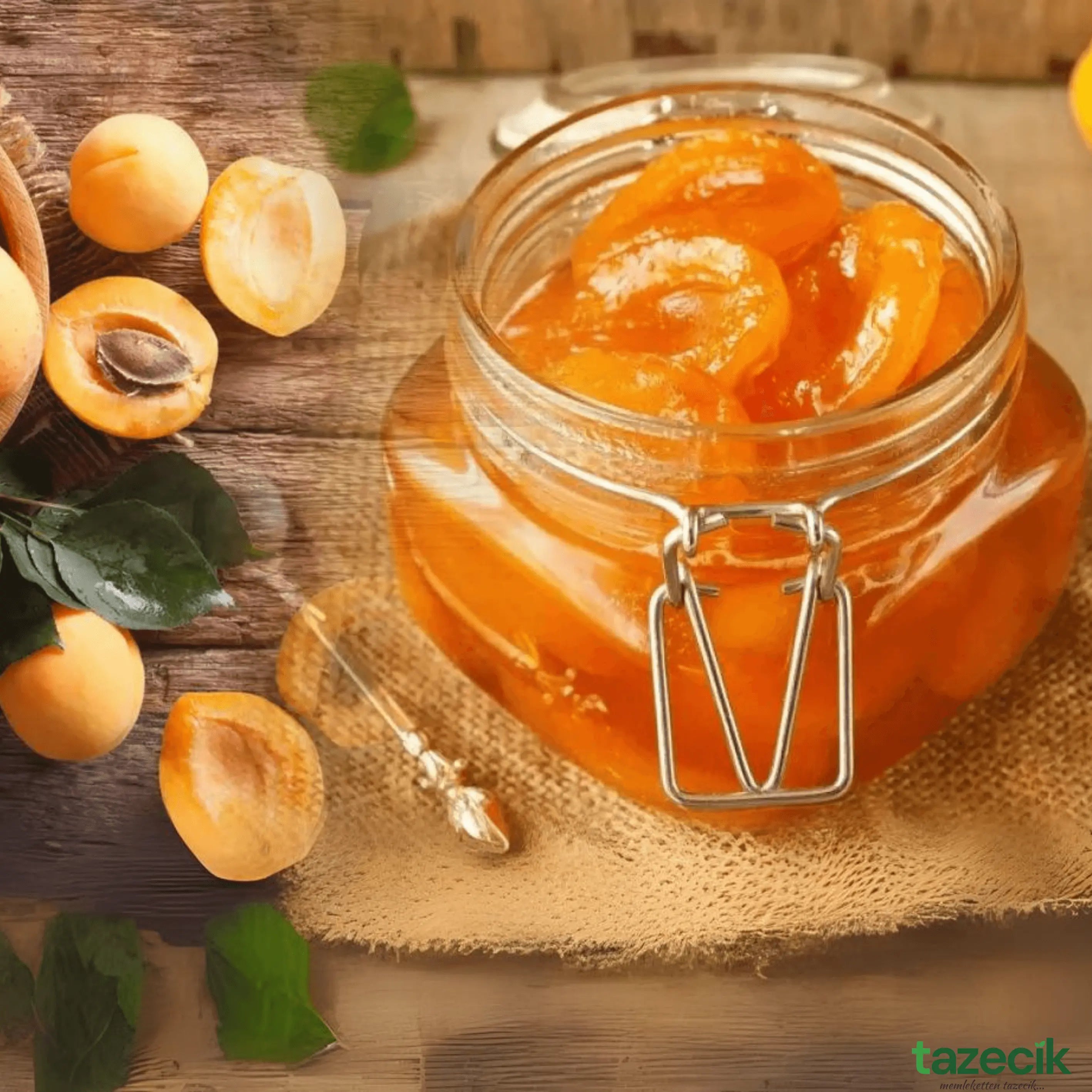 Kayısı Reçeli - El Yapımı, Doğal - 750gr Tazecik