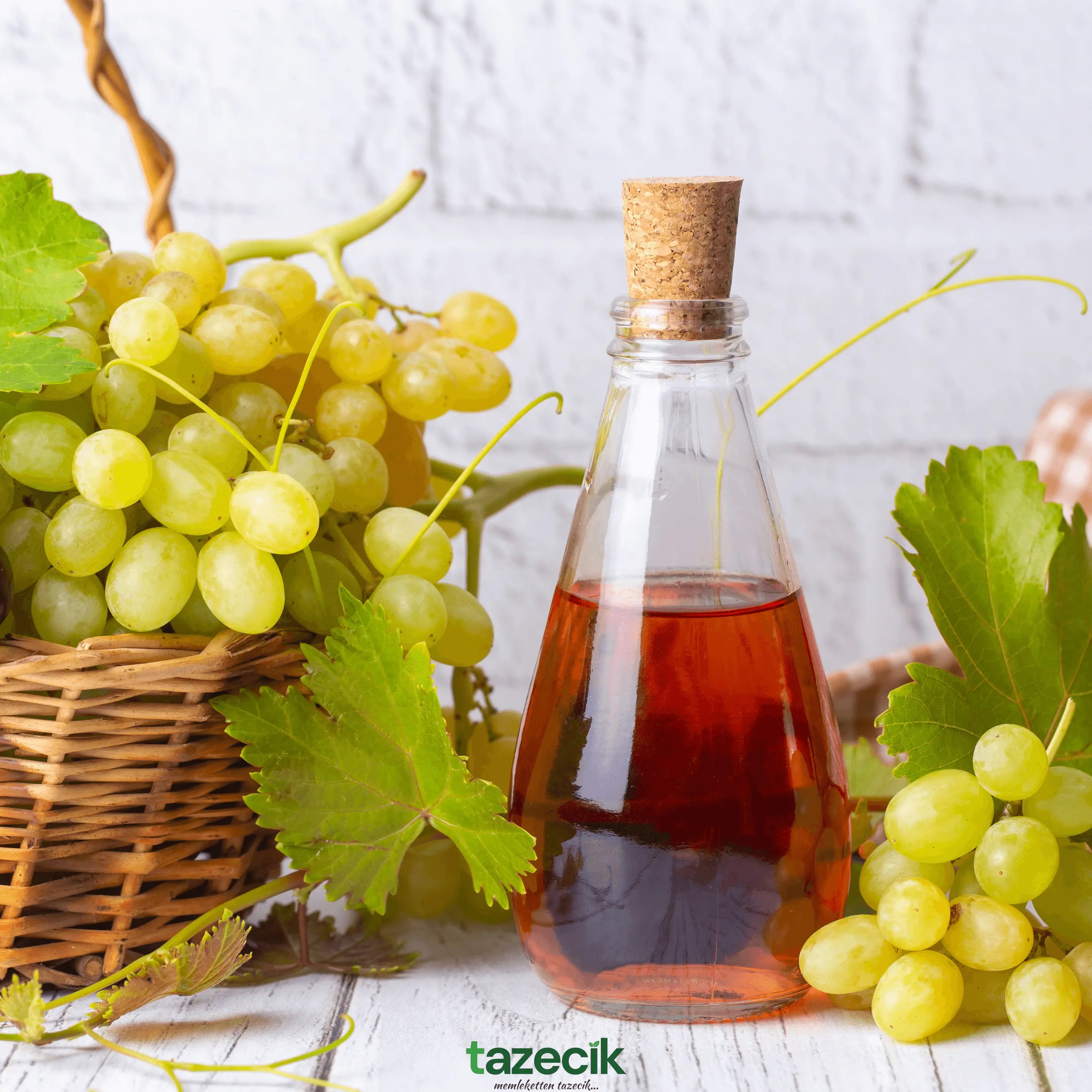 Üzüm Sirkesi - El Yapımı, Doğal - 500ml Tazecik