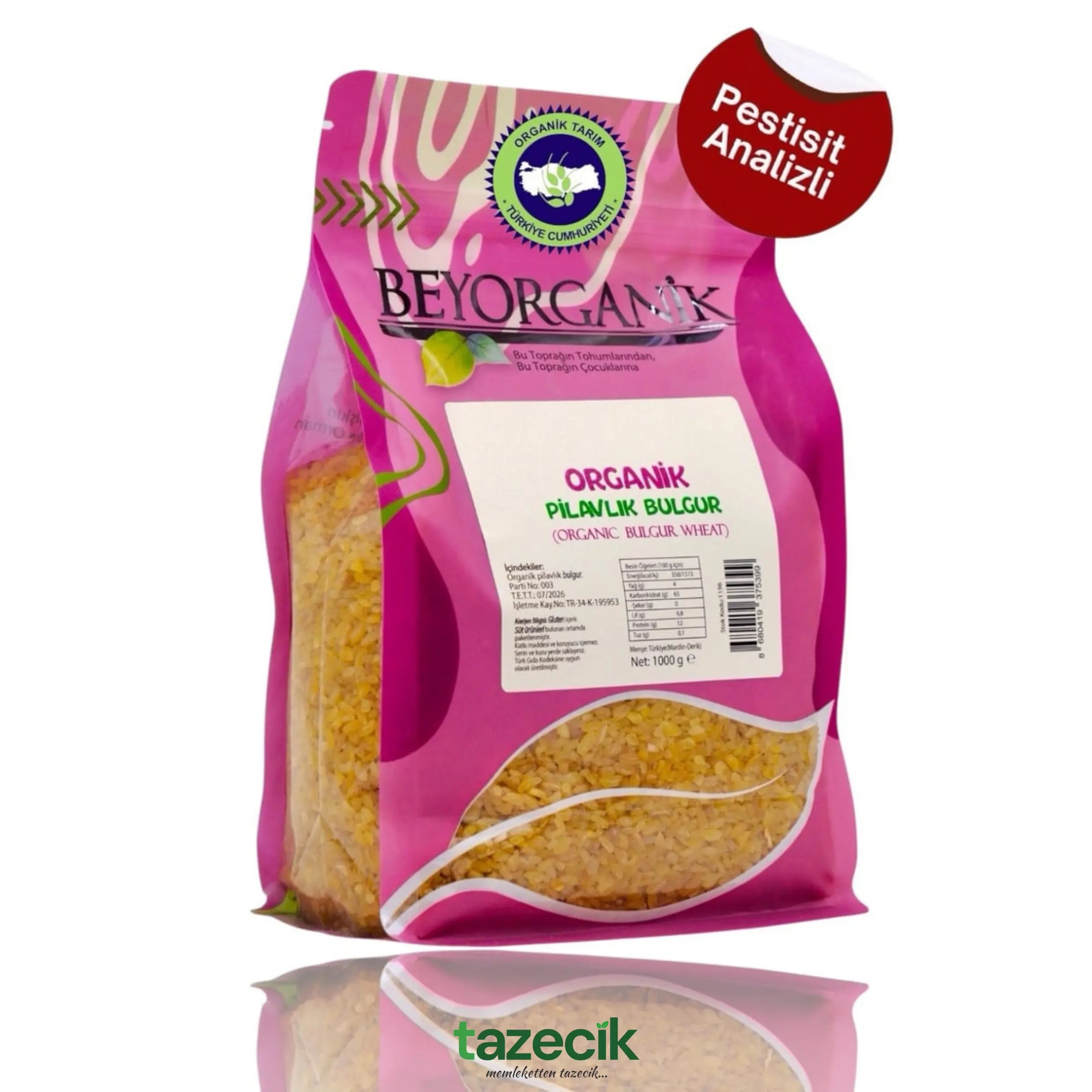 Organik Pilavlik Bulgur- BeyOrganik 1000gr Tazecik