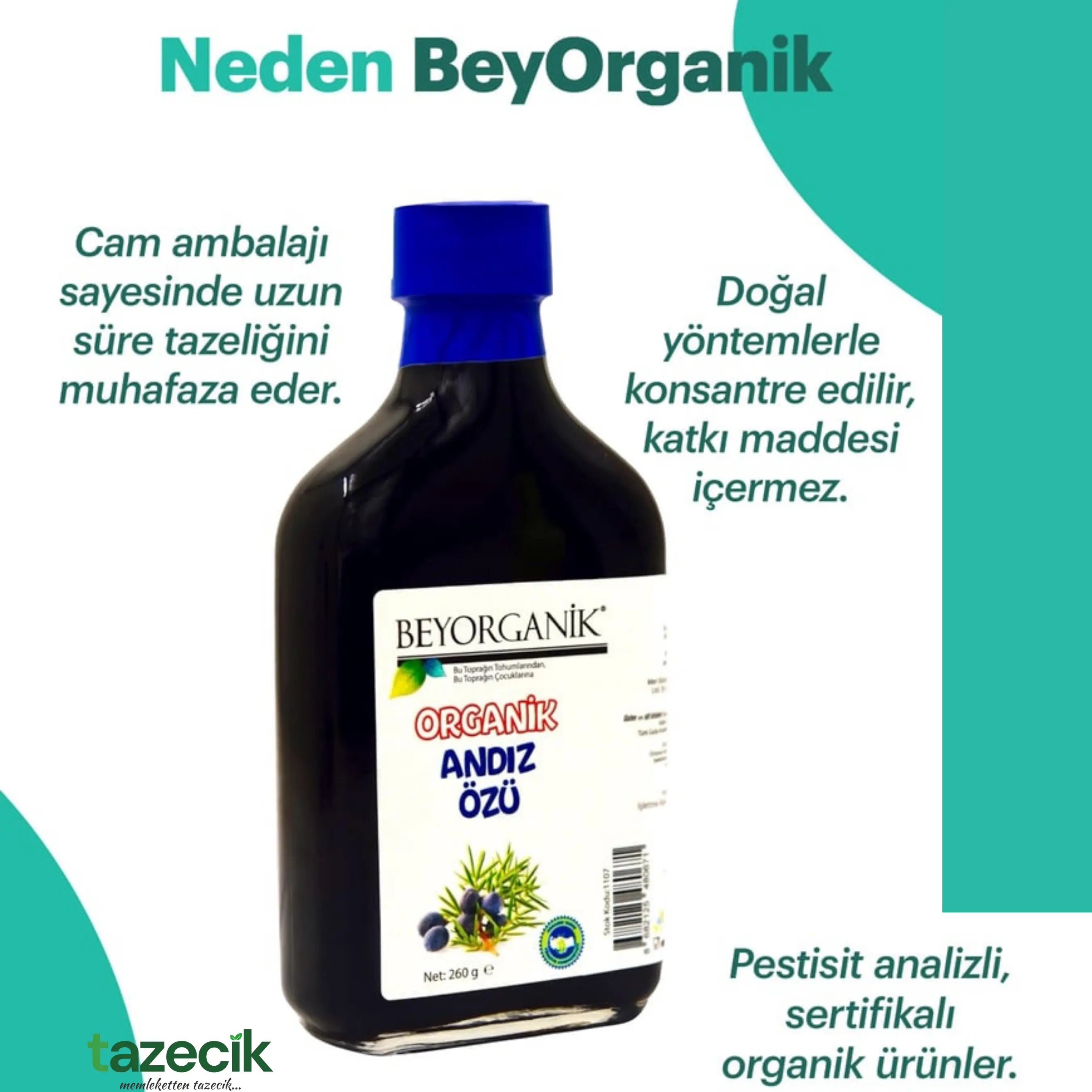 Organik Andiz Özü- BeyOrganik 260gr Tazecik