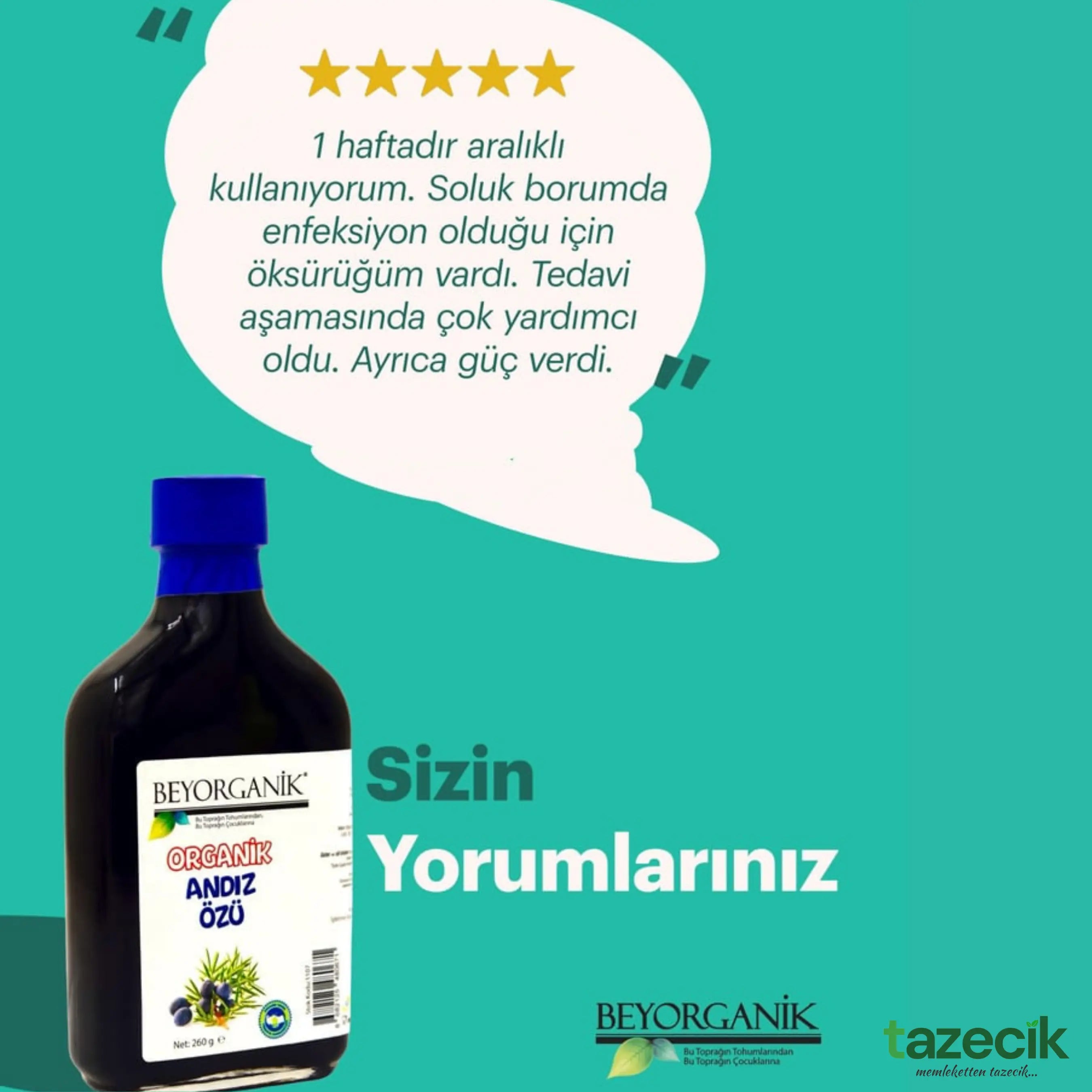 Organik Andiz Özü- BeyOrganik 260gr Tazecik