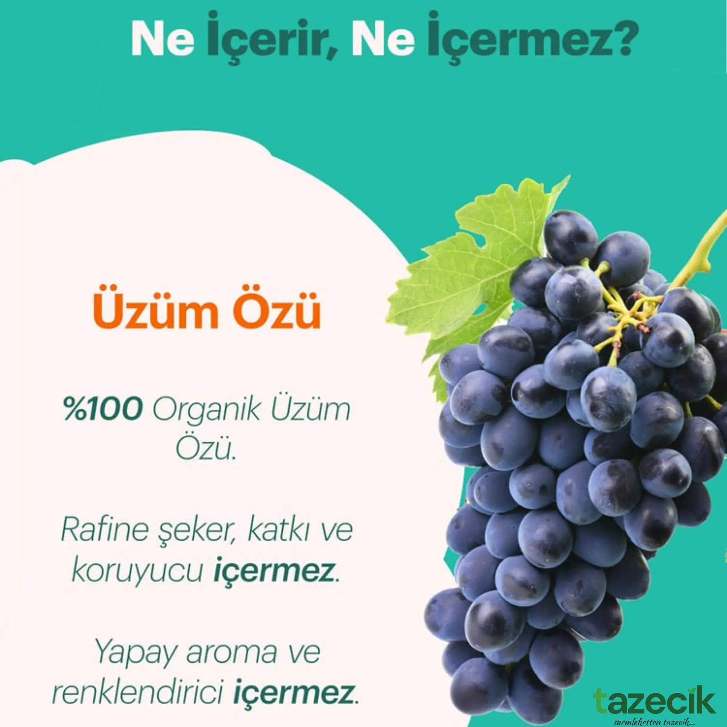 Organik Üzüm Özü- BeyOrganik 315gr Tazecik