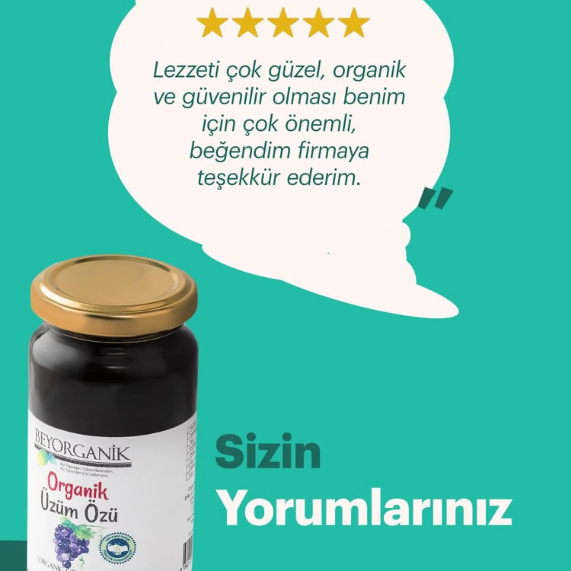Organik Üzüm Özü- BeyOrganik 315gr Tazecik