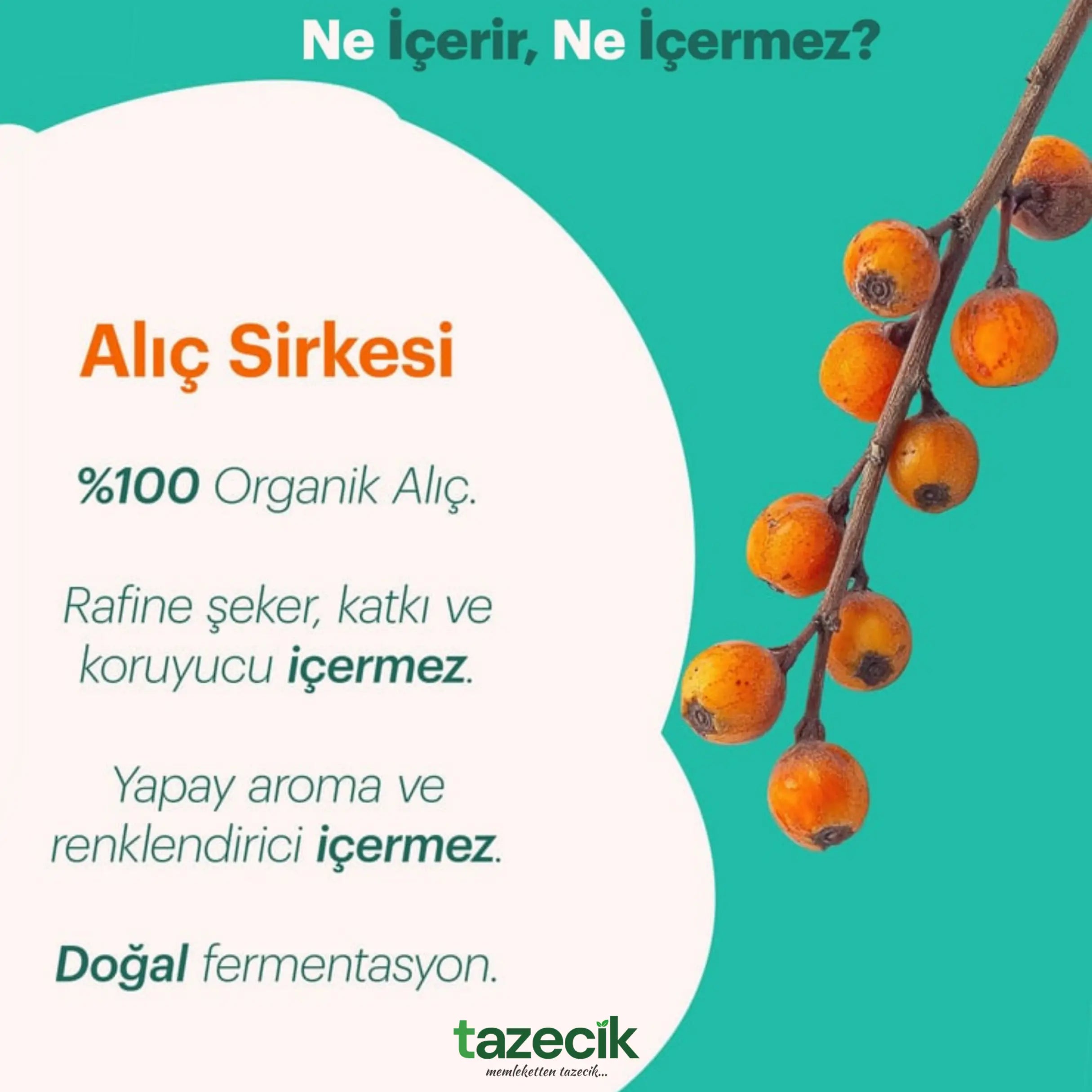 Organik Alic Sirkesi- BeyOrganik 500ml Tazecik