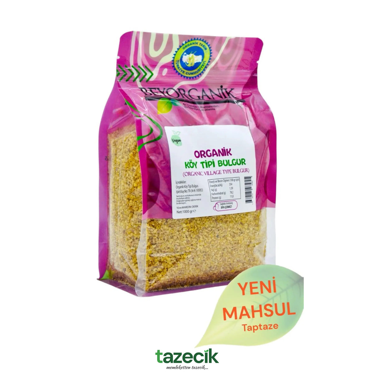 Organik Köy Bulguru- BeyOrganik 1000gr Tazecik