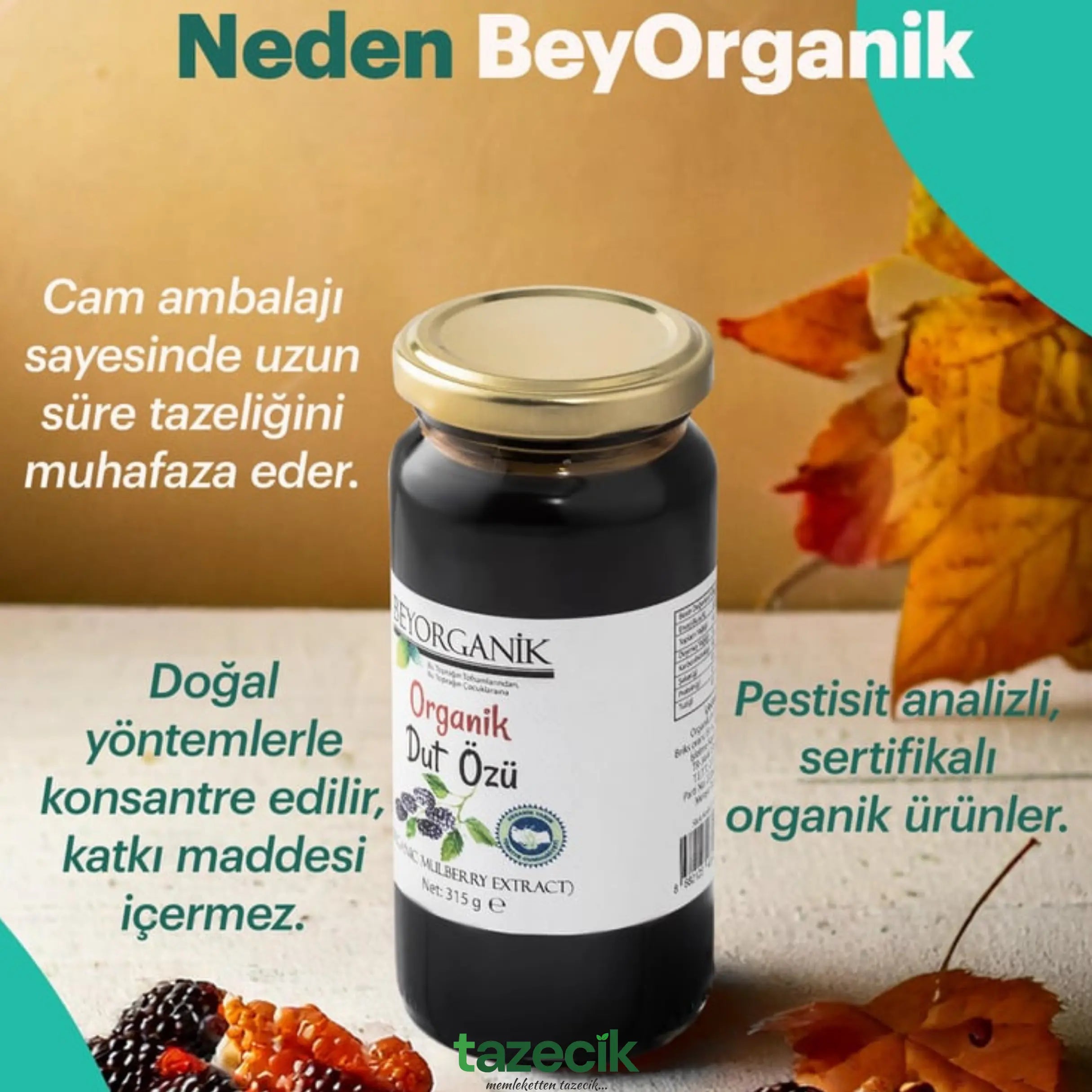 Organik Dut Özü- BeyOrganik 315 gr Tazecik