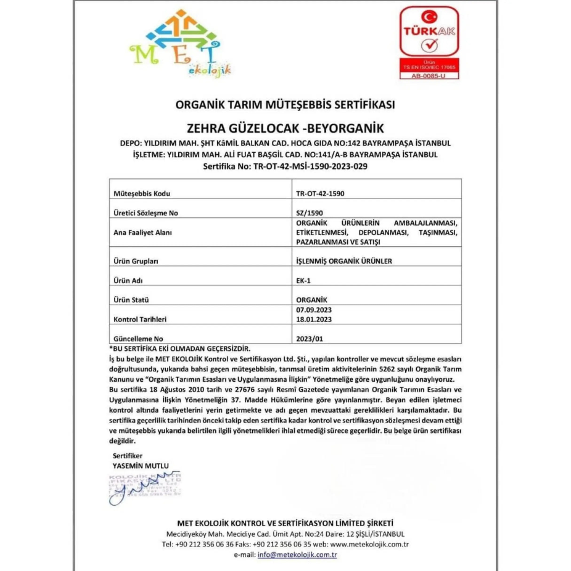 Organik Dut Özü- BeyOrganik 315 gr Tazecik