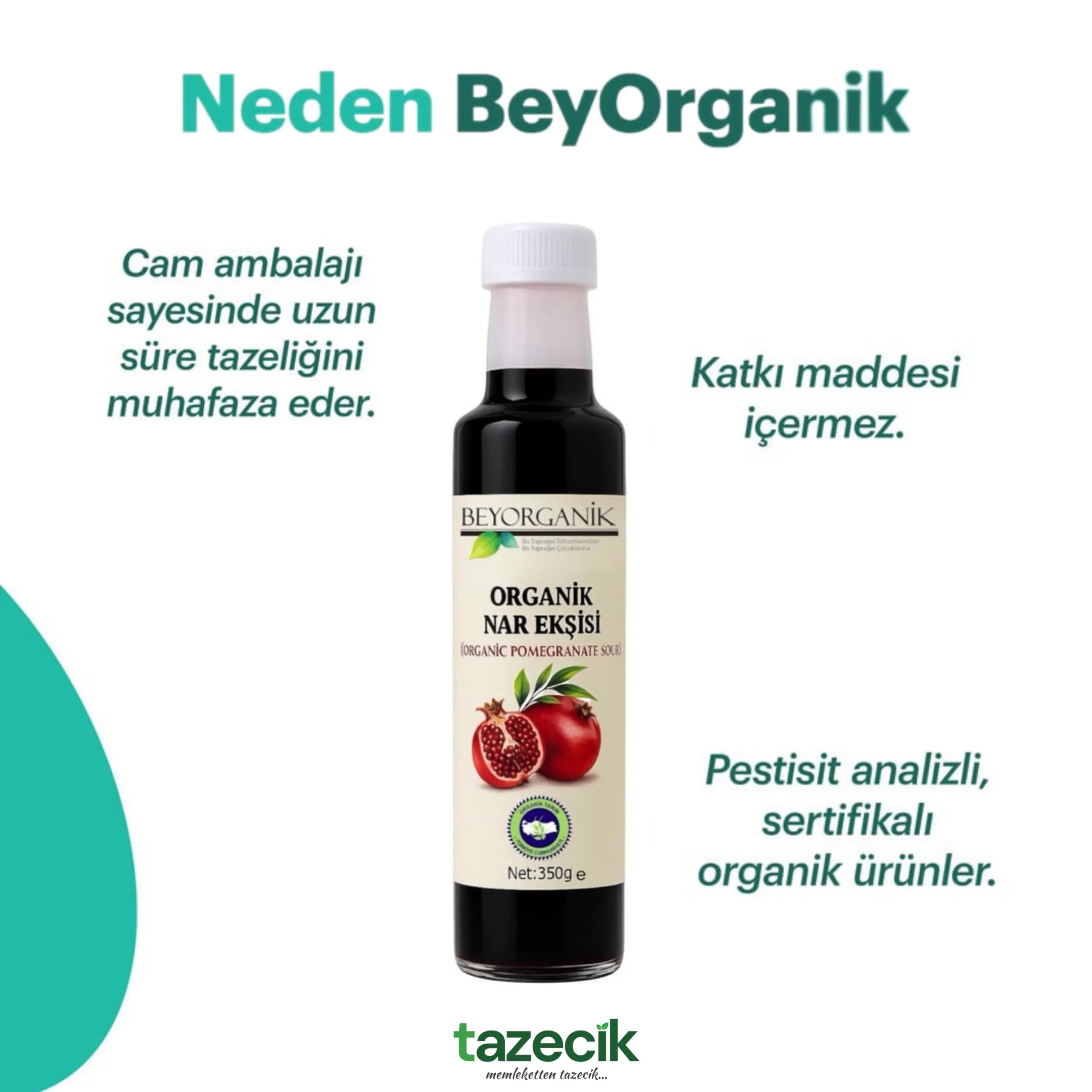 Organik Nar Eksisi- BeyOrganik 350gr Tazecik
