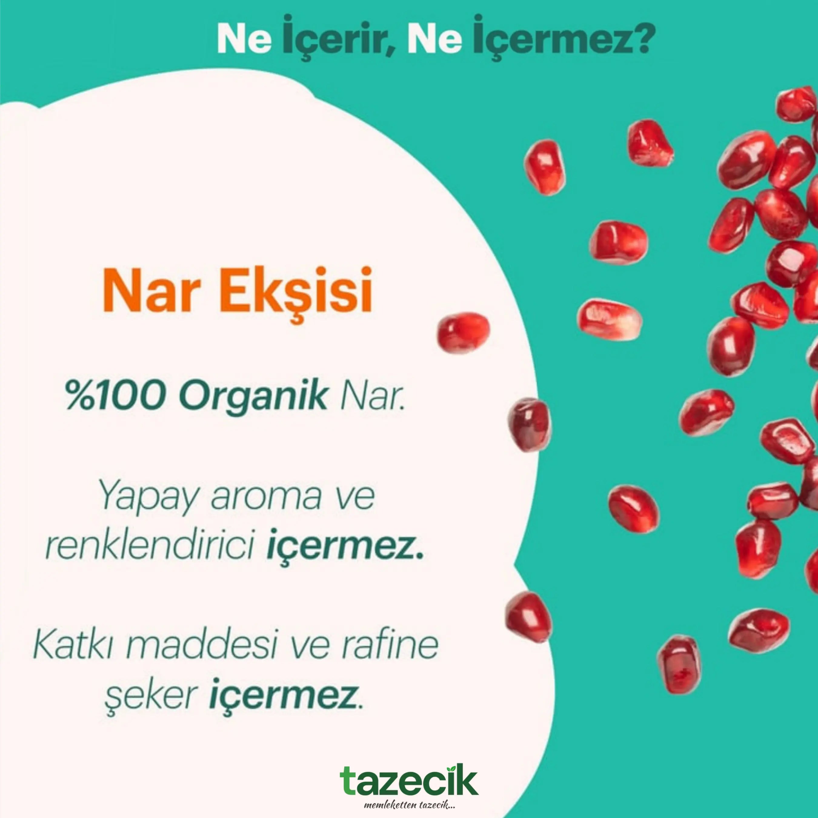 Organik Nar Eksisi- BeyOrganik 350gr Tazecik