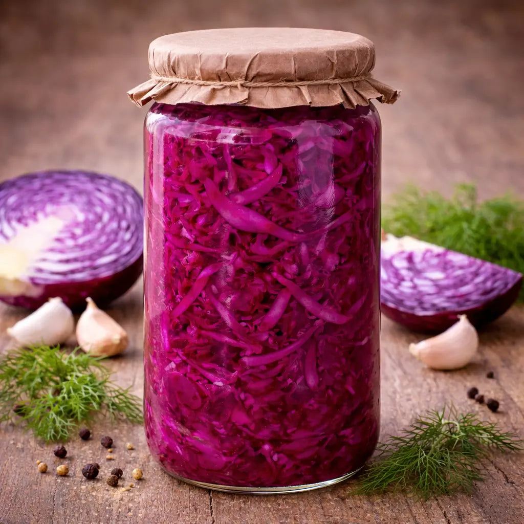 Mor Lahana Turşusu - Ev Yapımı - 1kg Tazecik