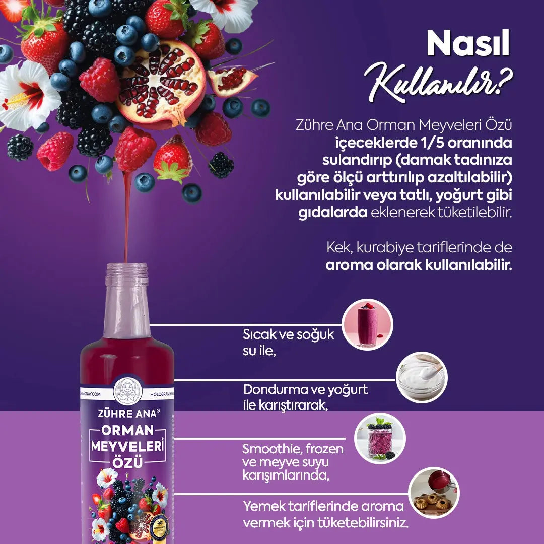 Zühre Ana Orman Meyveleri Özü – 640 gr Tazecik